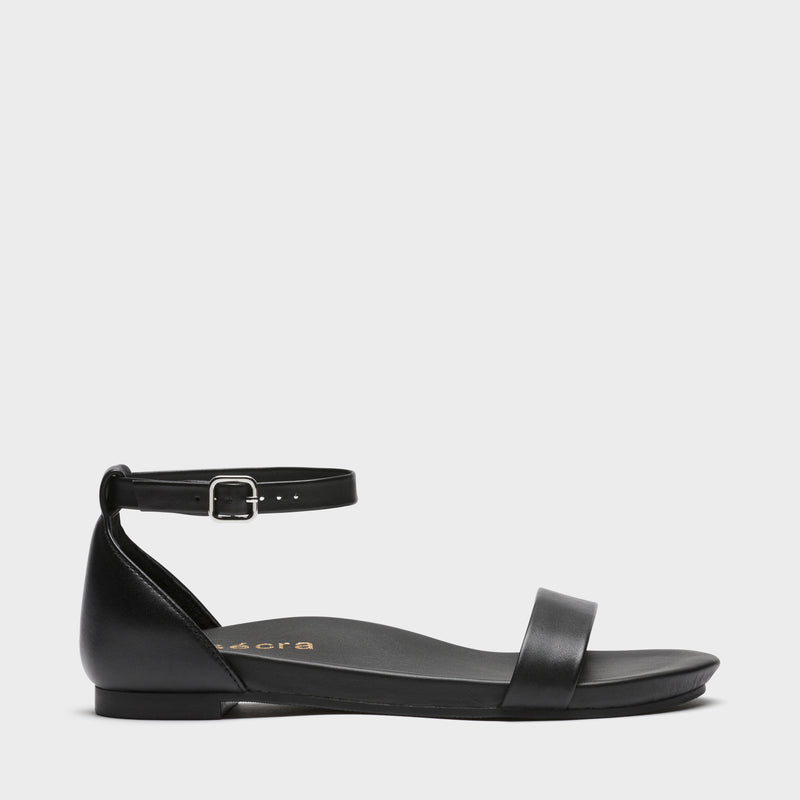 Sécra Poppy black leather sandals
