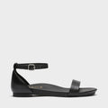 Sécra Poppy black leather sandals