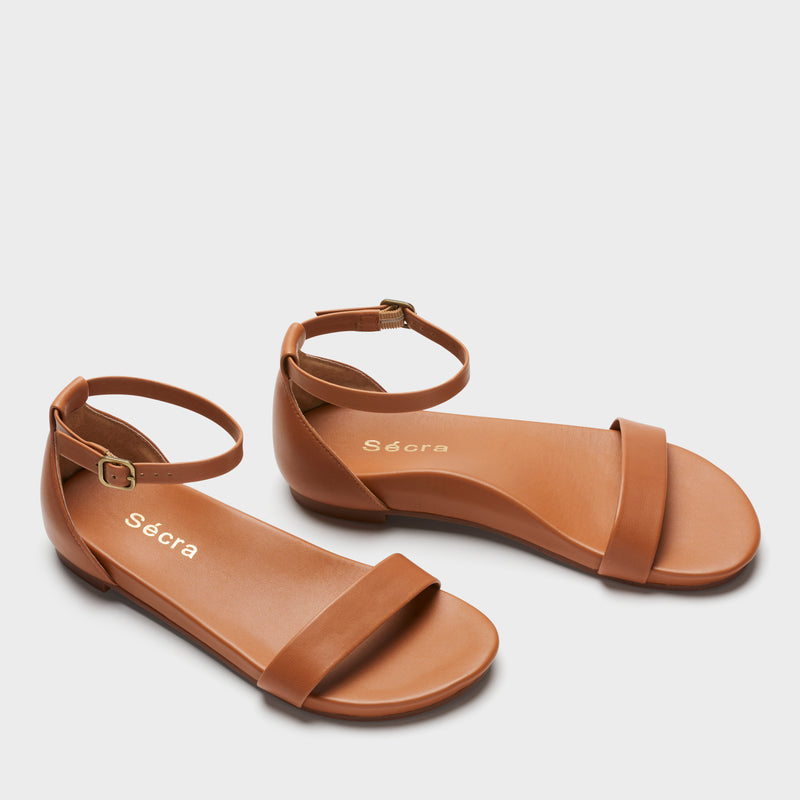 Sécra Poppy ochre leather sandals