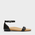 secra arch support sandals black side view