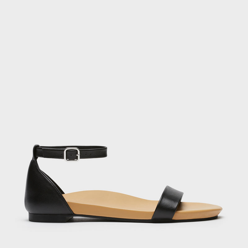 secra arch support sandals black side view