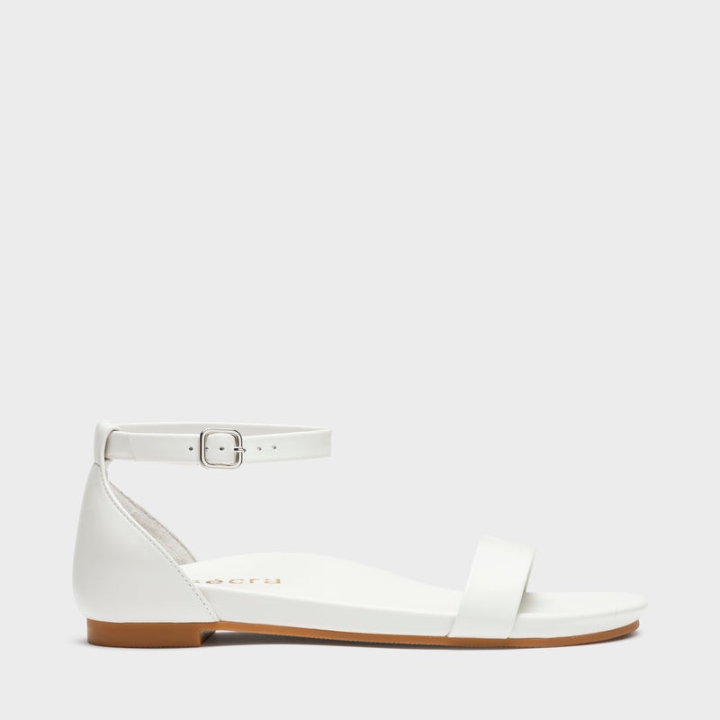 Sécra Poppy white leather sandals