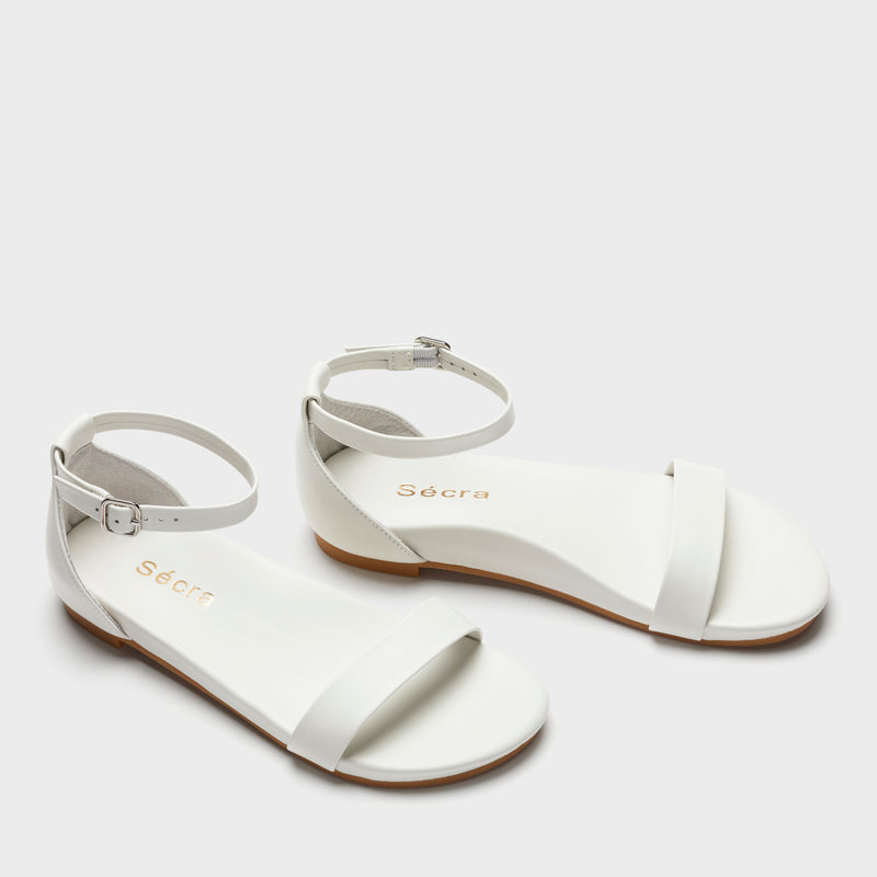 Sécra Poppy white leather sandals