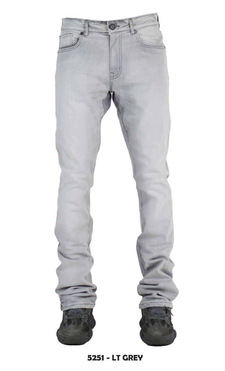 Premium Stacked Denim - Lt Grey