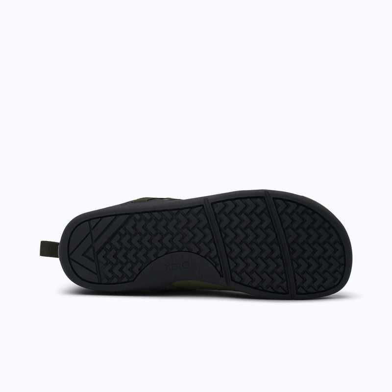 Xero Shoes Prio Coast Men Shoe in Army Green with Black Outsole and Toe Facing Right