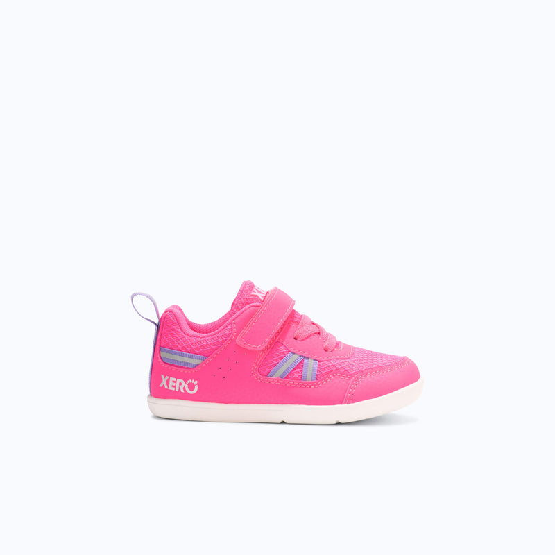 Xero Shoes Prio Little Kids Sneaker at Pink with Toe Facing Right