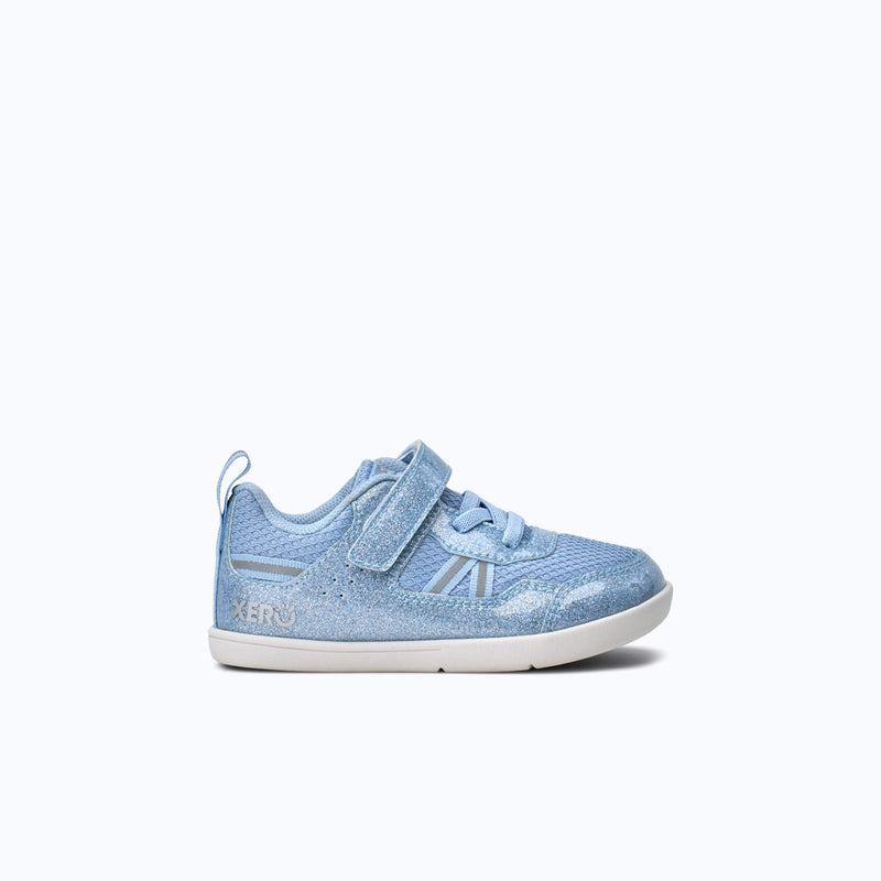 Xero Shoes Prio Little Kids Sneaker at Light Blue with Toe Facing Right