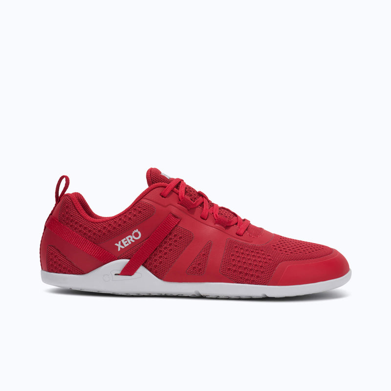Xero Shoes Prio Neo Men Sneaker at Red with Toe Facing Right