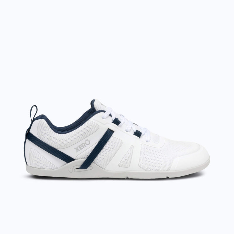 Xero Shoes Prio Neo - Men in White & Blue with Toe Facing Right