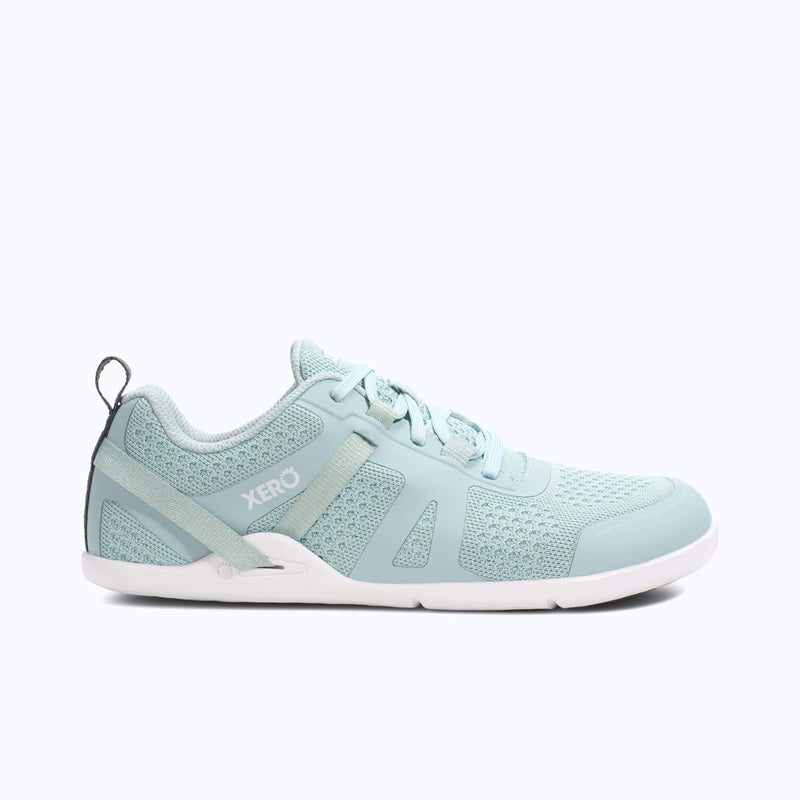 Xero Shoes Prio Neo Women Sneaker at Light Aqua Blue with Toe Facing Right