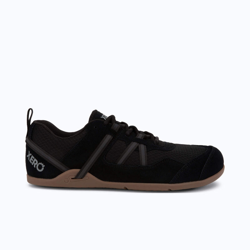 Xero Shoes Prio Suede - Men Shoe in Black with Toe Facing Right
