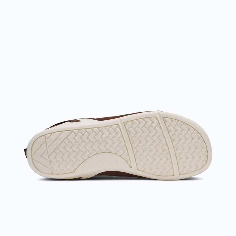 Xero Shoes Prio Suede - Men Shoe in Brown with Outsole Facing Back and The Toe Facing Right.
