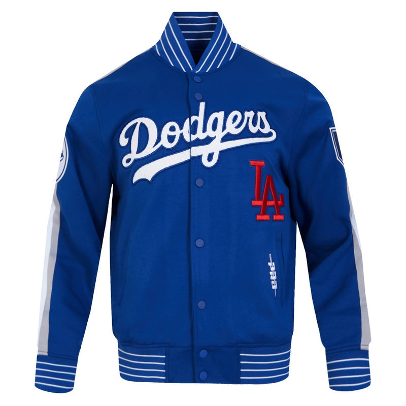 Front View of the LOS ANGELES DODGERS MEN'S JACKET PRO GAME DAY JACKET in Blue