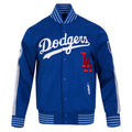 Front View of the LOS ANGELES DODGERS MEN'S JACKET PRO GAME DAY JACKET in Blue