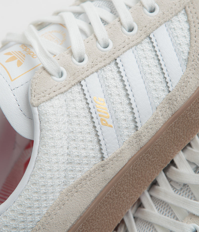 Adidas Puig Indoor Shoes in Wonder White and FTWR White / Gum4