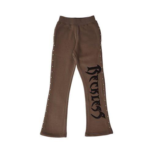 "RECKLESS" STUD STACKED JOGGERS HARVEST