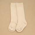 Toddler Girls Latte Ribbed Knee Sock