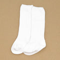 Ribbed Knee High Socks - White