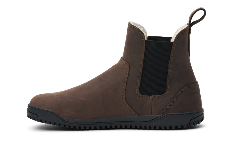 Xero Shoes Ridgeway Chelsea Lined Men Shoe in Brown with Toe Facing Left