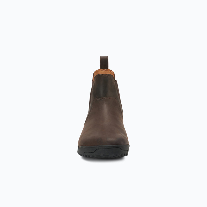 Xero Shoes Ridgeway Chelsea Men Boot in Dark Brown with Toe Facing Front