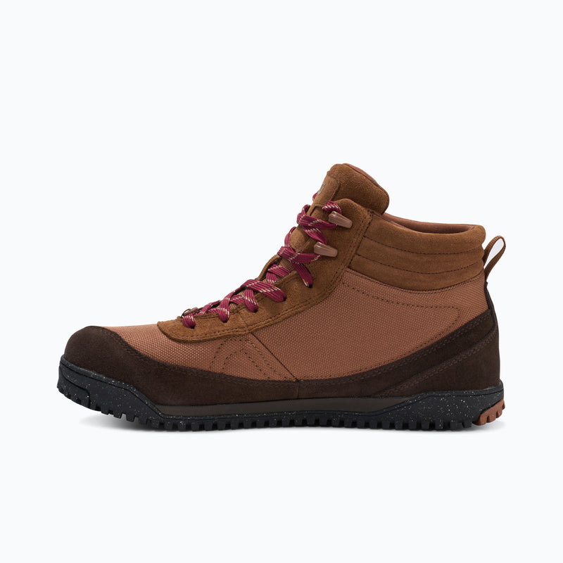 Xero Shoes Ridgeway Men Boot in Brown with Red Lace Toe Facing Left