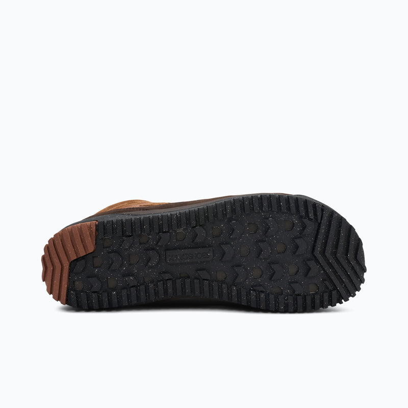 Xero Shoes Ridgeway Men Boot Outsole in Black and Brown with Toe Facing Right