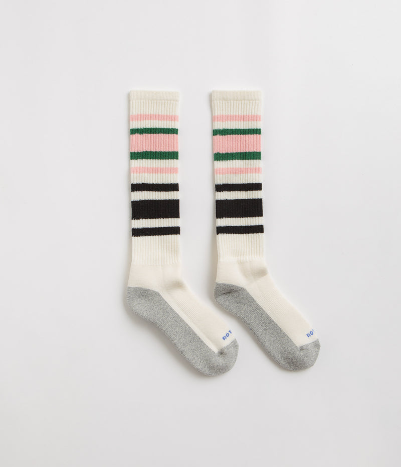 RoToTo Multi Oldschool Socks in Pink and Green