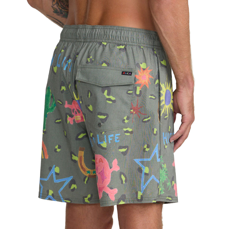 RVCA Dani Skull Elastic 17" Boardshorts - Olive