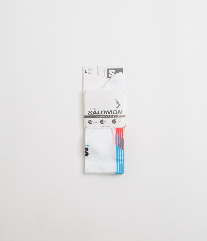Salomon Pulse Race Flag Crew Socks in White