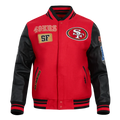SAN FRANCISCO 49ERS AREA CODE M RIB WOOL VARSITY JACKET