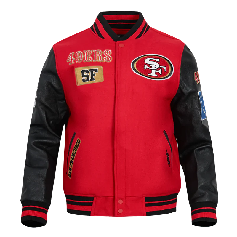 SAN FRANCISCO 49ERS AREA CODE M RIB WOOL VARSITY JACKET