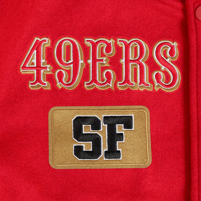 SAN FRANCISCO 49ERS AREA CODE M RIB WOOL VARSITY JACKET