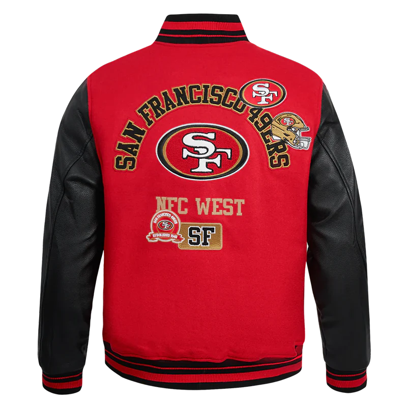 SAN FRANCISCO 49ERS AREA CODE M RIB WOOL VARSITY JACKET