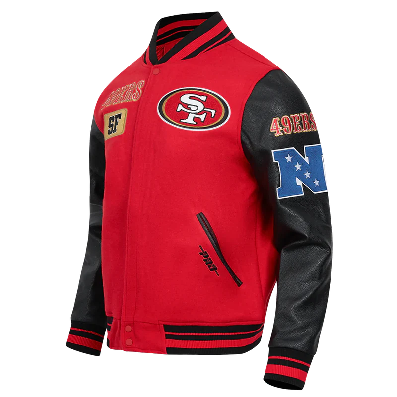 SAN FRANCISCO 49ERS AREA CODE M RIB WOOL VARSITY JACKET