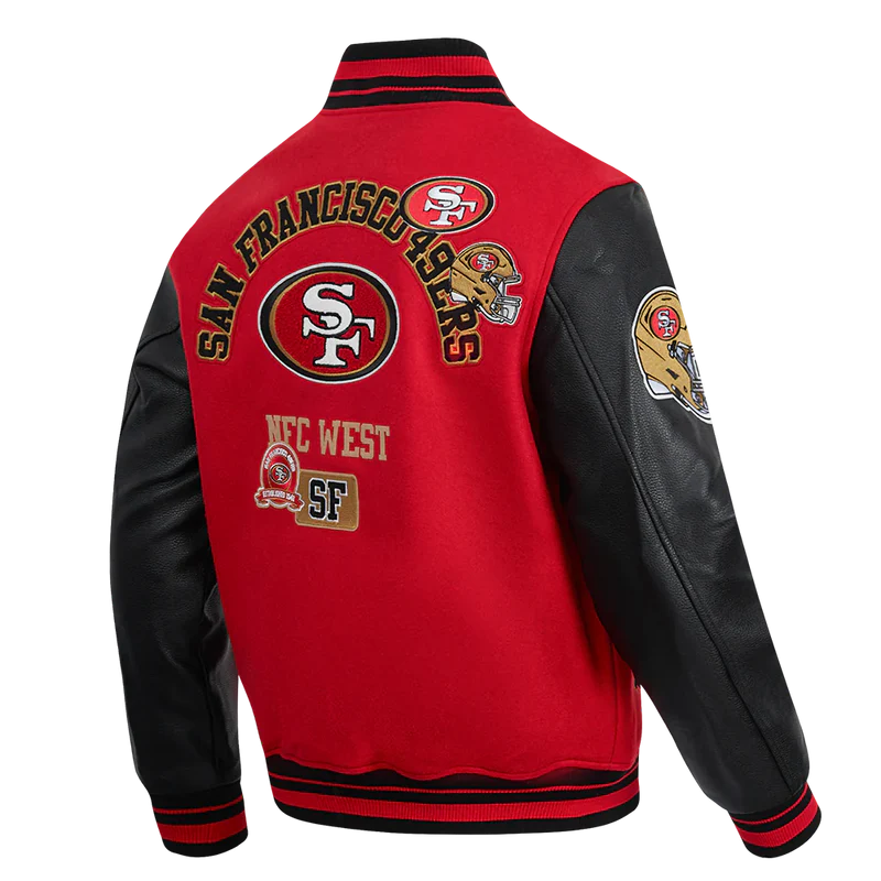 SAN FRANCISCO 49ERS AREA CODE M RIB WOOL VARSITY JACKET