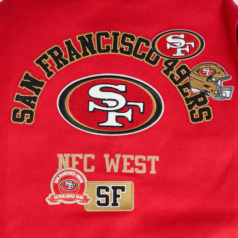 SAN FRANCISCO 49ERS AREA CODE M RIB WOOL VARSITY JACKET