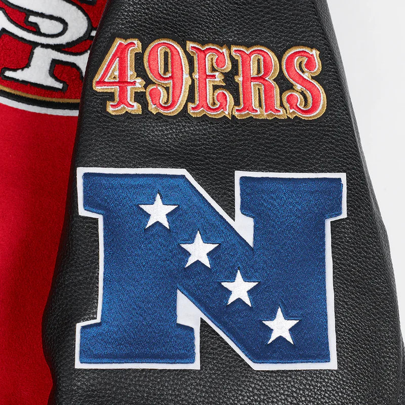 SAN FRANCISCO 49ERS AREA CODE M RIB WOOL VARSITY JACKET