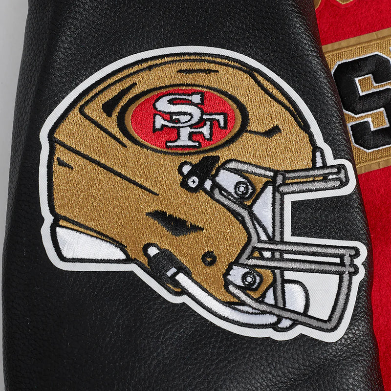 SAN FRANCISCO 49ERS AREA CODE M RIB WOOL VARSITY JACKET