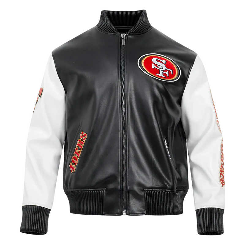 SAN FRANCISCO 49ERS CITY SIGNATURE M LEATHER VARSITY JACKET