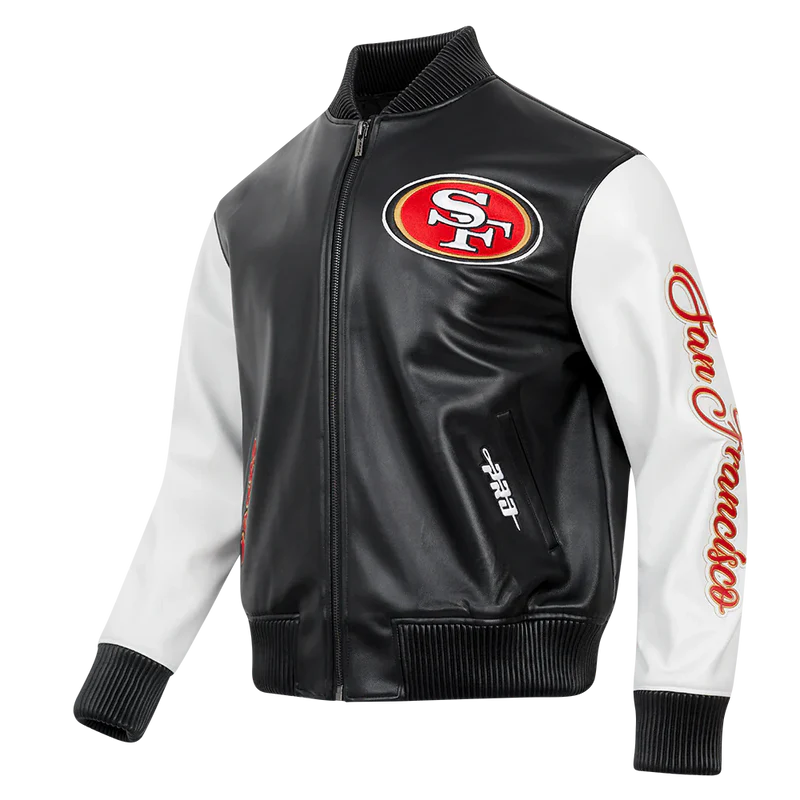 SAN FRANCISCO 49ERS CITY SIGNATURE M LEATHER VARSITY JACKET