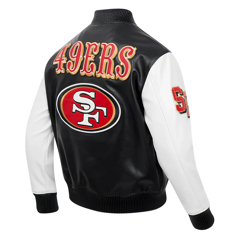 SAN FRANCISCO 49ERS CITY SIGNATURE M LEATHER VARSITY JACKET