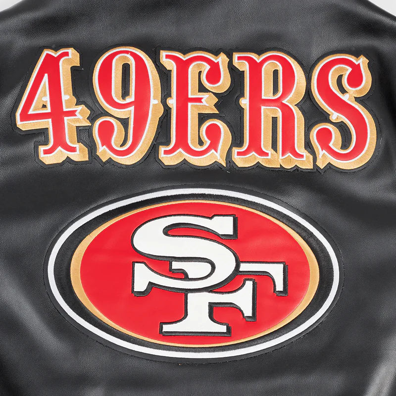 SAN FRANCISCO 49ERS CITY SIGNATURE M LEATHER VARSITY JACKET