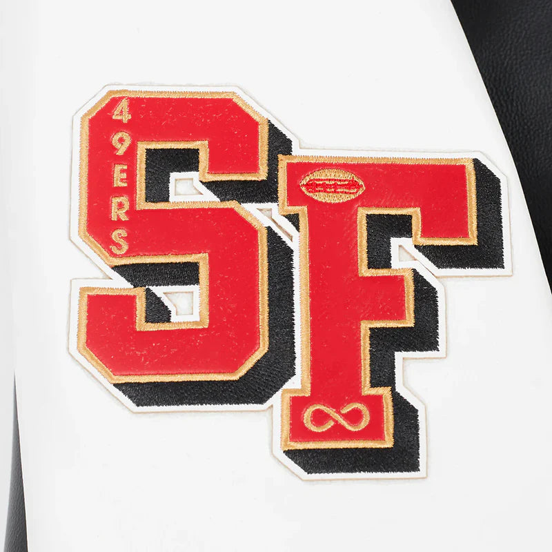 SAN FRANCISCO 49ERS CITY SIGNATURE M LEATHER VARSITY JACKET