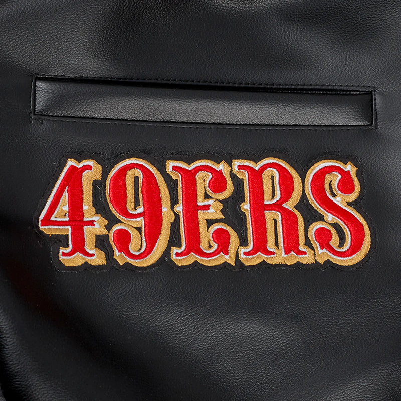 SAN FRANCISCO 49ERS CITY SIGNATURE M LEATHER VARSITY JACKET