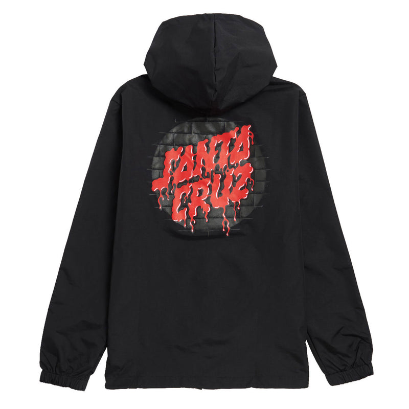 Santa Cruz Delfino Spotlight Dot Hooded Windbreaker Jacket - Black