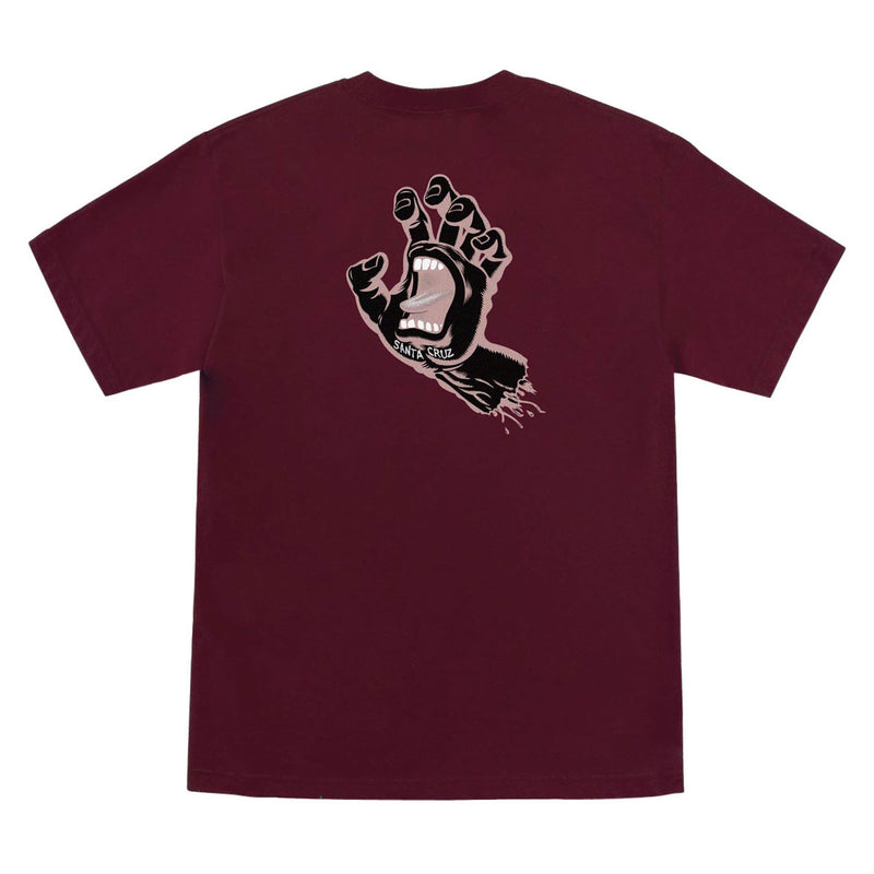 Santa Cruz Screaming Hand T-Shirt - Maroon/Black Rose