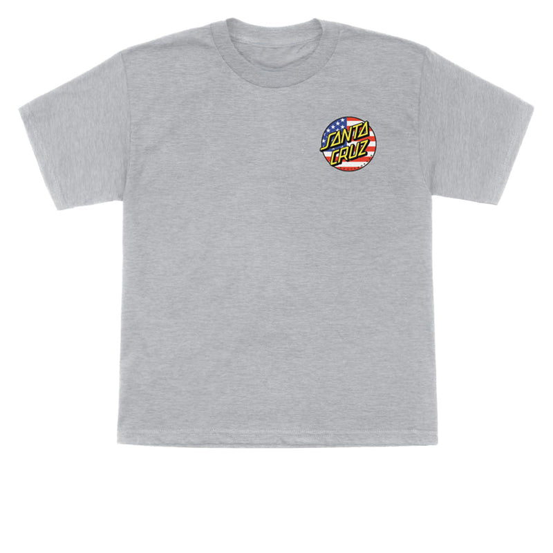 Santa Cruz Youth July 4th Dot V2 T-Shirt - Sport Grey
