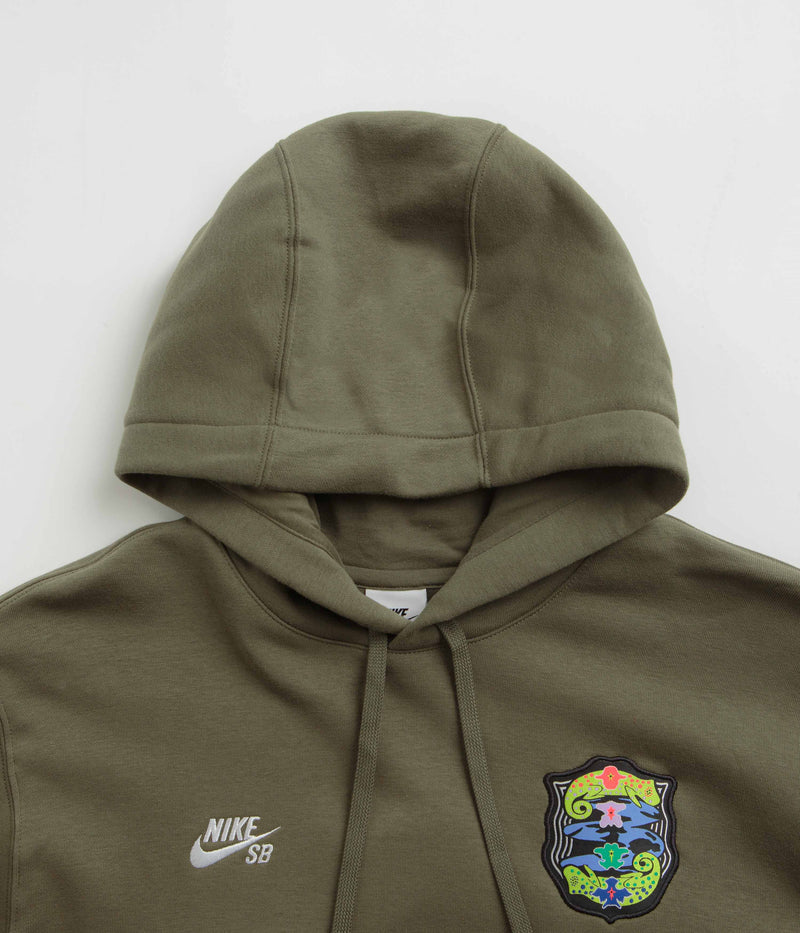 Nike SB Agnostic Hoodie in Medium Olive and White