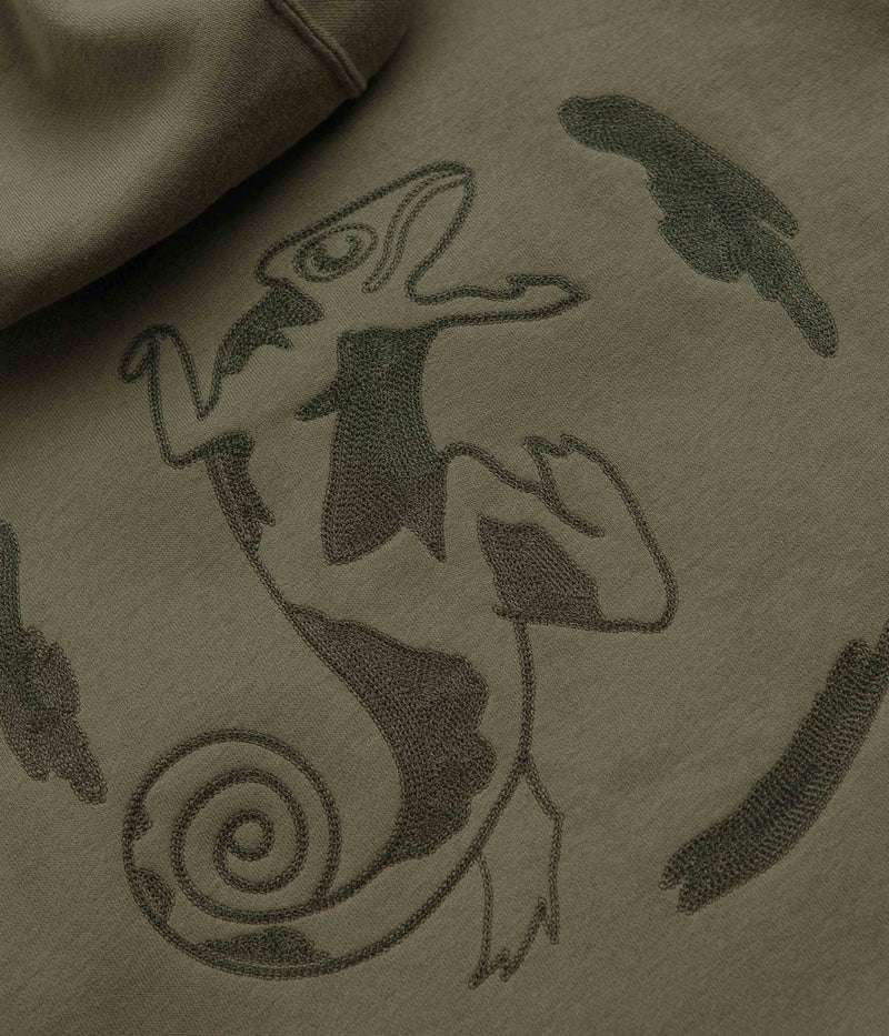 Nike SB Agnostic Hoodie in Medium Olive and White