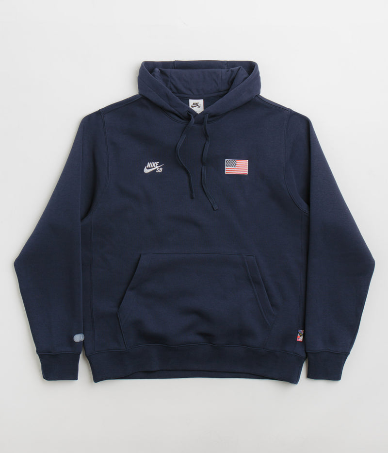Nike SB Team USA Hoodie in Obsidian and White